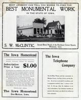 S. W. McClintic Best Monumental Work, Iowa HOmestead, Iowa Telephone Company